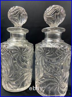 Paire flacons à parfum début XXe cristal SAINT LOUIS modèle Fleurs de violettes Paire flacons à parfum début XXe cristal SAINT LOUIS modèle Fleurs de violettes