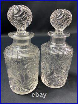 Paire flacons à parfum début XXe cristal SAINT LOUIS modèle Fleurs de violettes Paire flacons à parfum début XXe cristal SAINT LOUIS modèle Fleurs de violettes