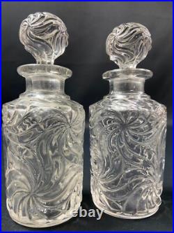 Paire flacons à parfum début XXe cristal SAINT LOUIS modèle Fleurs de violettes Paire flacons à parfum début XXe cristal SAINT LOUIS modèle Fleurs de violettes