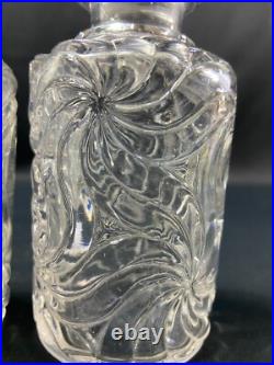 Paire flacons à parfum début XXe cristal SAINT LOUIS modèle Fleurs de violettes Paire flacons à parfum début XXe cristal SAINT LOUIS modèle Fleurs de violettes