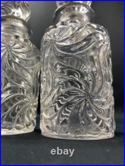 Paire flacons à parfum début XXe cristal SAINT LOUIS modèle Fleurs de violettes Paire flacons à parfum début XXe cristal SAINT LOUIS modèle Fleurs de violettes