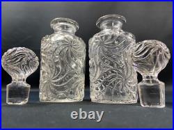 Paire flacons à parfum début XXe cristal SAINT LOUIS modèle Fleurs de violettes Paire flacons à parfum début XXe cristal SAINT LOUIS modèle Fleurs de violettes