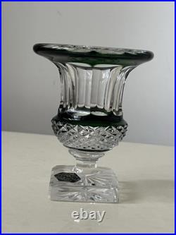 Petit Vase Médicis En Cristal Saint Louis Modelé Versaille Vert 10 Cm