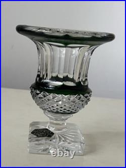 Petit Vase Médicis En Cristal Saint Louis Modelé Versaille Vert 10 Cm