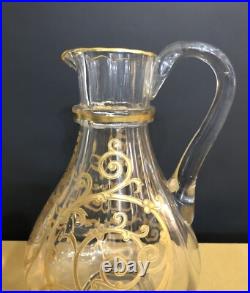 Pichet / verseuse en cristal SAINT LOUIS modèle CLUNY gravure dorée à l'or 23 cm