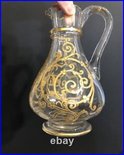 Pichet / verseuse en cristal SAINT LOUIS modèle CLUNY gravure dorée à l'or 23 cm