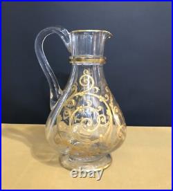 Pichet / verseuse en cristal SAINT LOUIS modèle CLUNY gravure dorée à l'or 23 cm