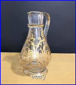 Pichet / verseuse en cristal SAINT LOUIS modèle CLUNY gravure dorée à l'or 23 cm