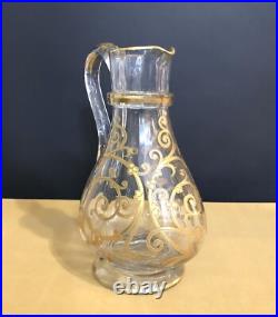 Pichet / verseuse en cristal SAINT LOUIS modèle CLUNY gravure dorée à l'or 23 cm