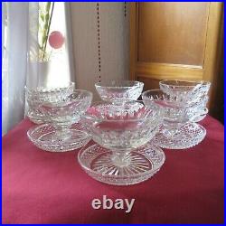 RARE 6 coupes a glaces ou a fruits en cristal de saint louis modèle tommy signé