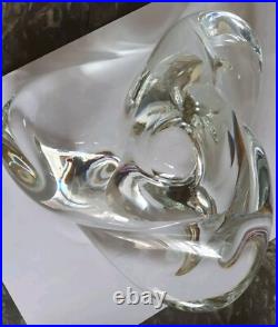 RARE DANS CE FORMAT 22 cmIMPOSANT Cendrier vide-poche cristal Saint Louis 1970