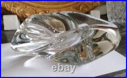 RARE DANS CE FORMAT 22 cmIMPOSANT Cendrier vide-poche cristal Saint Louis 1970