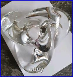 RARE DANS CE FORMAT 22 cmIMPOSANT Cendrier vide-poche cristal Saint Louis 1970