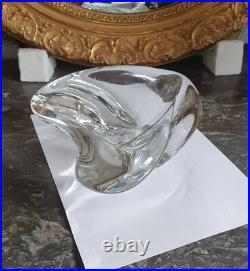 RARE DANS CE FORMAT 22 cmIMPOSANT Cendrier vide-poche cristal Saint Louis 1970