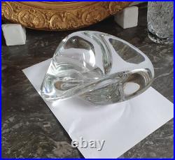 RARE DANS CE FORMAT 22 cmIMPOSANT Cendrier vide-poche cristal Saint Louis 1970