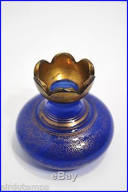 RARE FLACON à PARFUM CHARLES X cristal d'opale bleu lavande BACCARAT St LOUIS