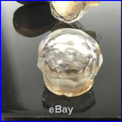 RARE Flacon A Sels Cristal ST LOUIS Début XIXè PALAIS ROYAL Ecrin Cuir Crystal