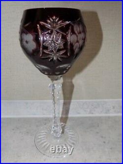 Rare 6 Verres A Vin Artisanat De Lorraine Saint Louis Cristal Taillé Roemer