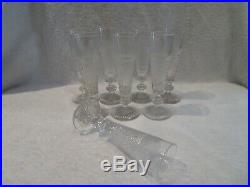 Rare 8 flutes champagne cristal Saint Louis Le Creusot crystal champagne flutes