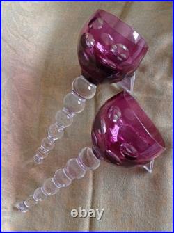 Rare Coffret cristal Saint Louis deux verres cul sec Tete à tete