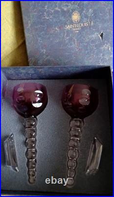 Rare Coffret cristal Saint Louis deux verres cul sec Tete à tete