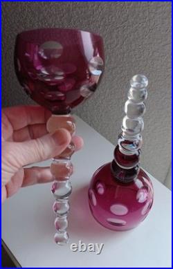 Rare Coffret cristal Saint Louis deux verres cul sec Tete à tete