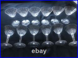 Rare Ensemble de 12 Verres à Pied Cristal Blanc SAINT LOUIS Modèle TOMMY