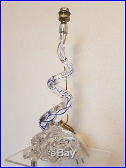 Rare Lampe cristal Saint Louis Paul Nicolas Art Verrier FORME spirale vers 1950