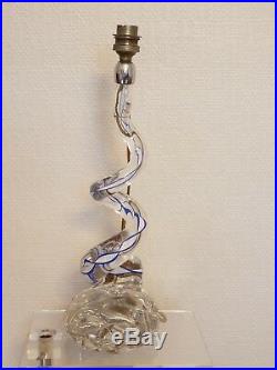 Rare Lampe cristal Saint Louis Paul Nicolas Art Verrier FORME spirale vers 1950