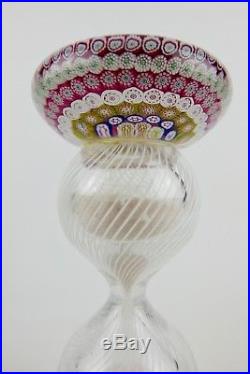 Rare Sablier Filigrané Signé En Cristal De Saint-louis French Glass