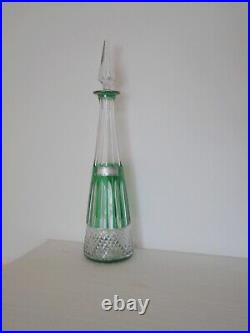Rare carafe à vodka cristal roemer couleur vert Saint ST Louis Tommy 41,5 cm