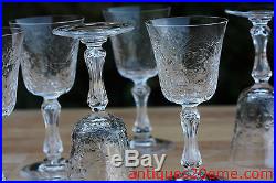 Rare série de 6 verres à vin n°3 en cristal taillé Saint Louis Virginia 15,7 cm