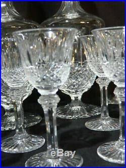 Rare service liqueur cristal Saint Louis TOMMY 12 verres 2 carafes tbe