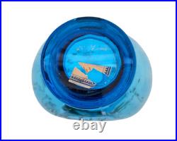 Rare vase en cristal bleu émaillé signé signature St Louis Saint Louis vers 1890