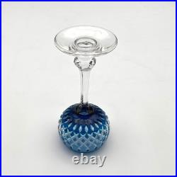 Roemer / verre à vin cristal signé SAINT LOUIS doublé BLEU modèle VENDOME 16,8cm