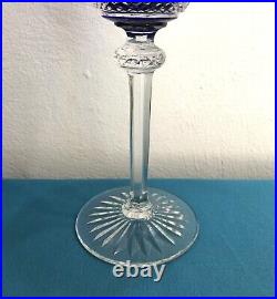 Roemer / verre à vin du Rhin cristal bleu signé SAINT LOUIS modèle TOMMY 19,8 cm