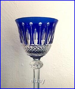 Roemer / verre à vin du Rhin cristal bleu signé SAINT LOUIS modèle TOMMY 19,8 cm