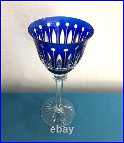 Roemer / verre à vin du Rhin cristal bleu signé SAINT LOUIS modèle TOMMY 19,8 cm