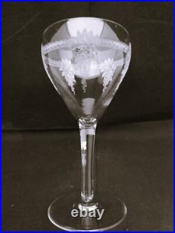SAINT-LOUIS 10 Verres à Vin en CRISTAL Gravé H 13 cm Modèle COLI 1920