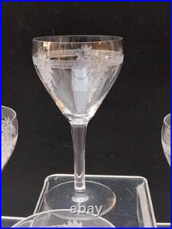 SAINT-LOUIS 10 Verres à Vin en CRISTAL Gravé H 13 cm Modèle COLI 1920