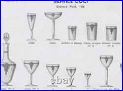 SAINT-LOUIS 10 Verres à Vin en CRISTAL Gravé H 13 cm Modèle COLI 1920