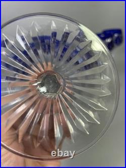 SAINT-LOUIS 11 verres à vin d'Alsace en cristal taillé et coloré Hauteur 20,7 cm