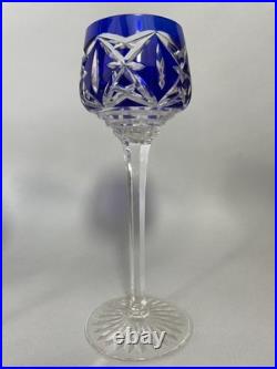 SAINT-LOUIS 11 verres à vin d'Alsace en cristal taillé et coloré Hauteur 20,7 cm