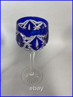 SAINT-LOUIS 11 verres à vin d'Alsace en cristal taillé et coloré Hauteur 20,7 cm