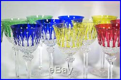 SAINT-LOUIS 12 verres en cristal de couleur TOMMY