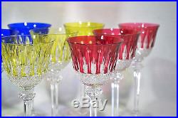 SAINT-LOUIS 12 verres en cristal de couleur TOMMY