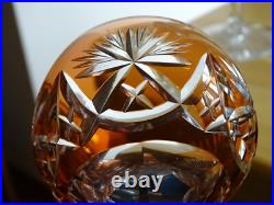 SAINT LOUIS 2 ANCIENS VERRES A VIN ROEMER CRISTAL DOUBLER COLORER ht 20 cm