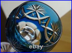 SAINT LOUIS 2 ANCIENS VERRES A VIN ROEMER CRISTAL DOUBLER COLORER ht 20 cm