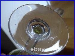 SAINT LOUIS 2 ANCIENS VERRES A VIN ROEMER JAUNE CRISTAL MODELE TIFLIS 18 cm