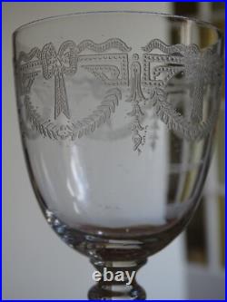 SAINT LOUIS 4 ANCIENS VERRES VIN BLANC APERITIF CRISTAL MOD MILLET ht 12 cm 1920